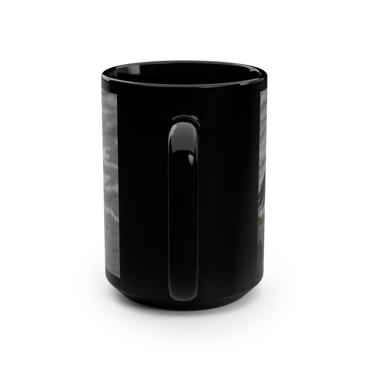 Bald Eagle Take Off Black Mug, 15oz
