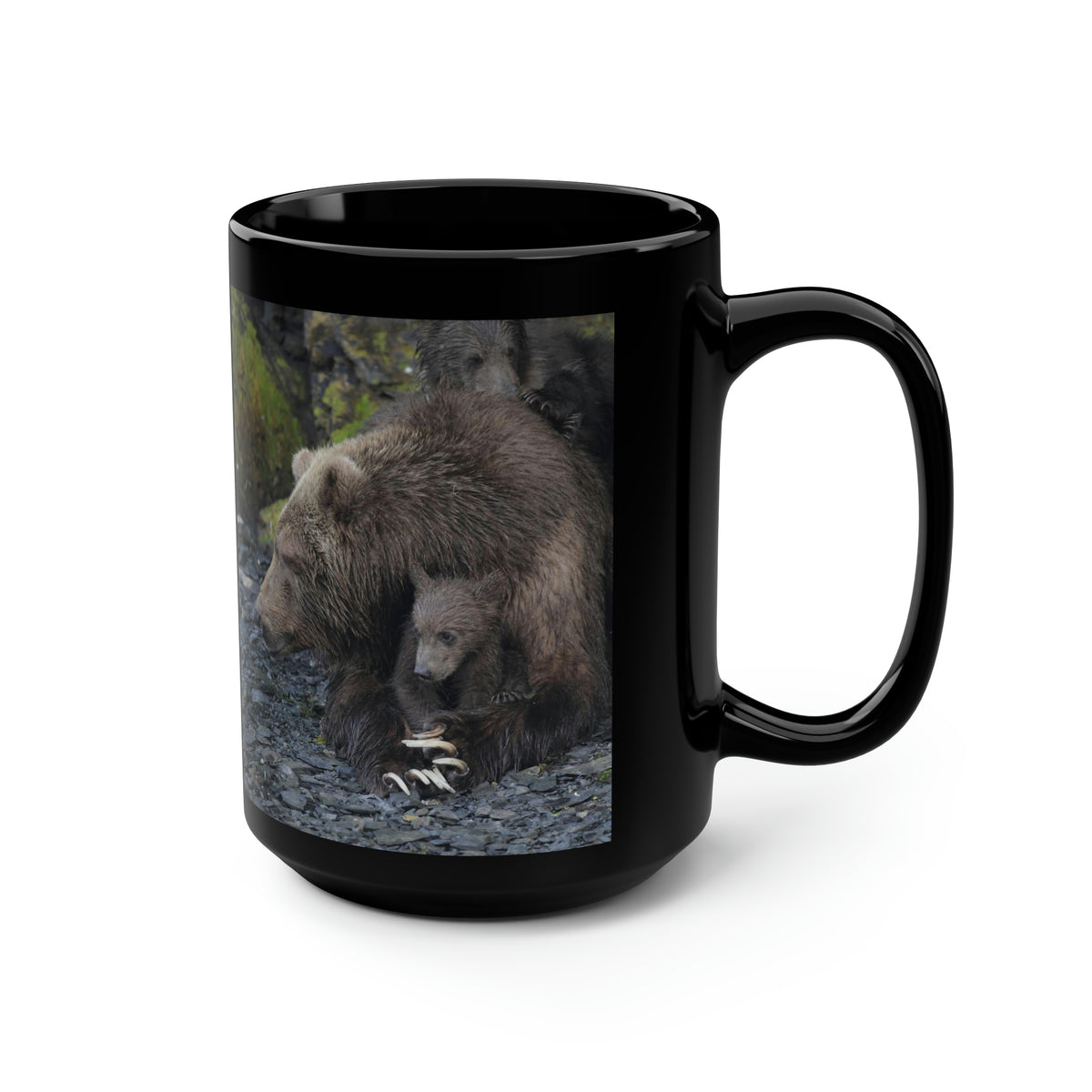 Embracing Sow Mirrored Black Mug, 15oz
