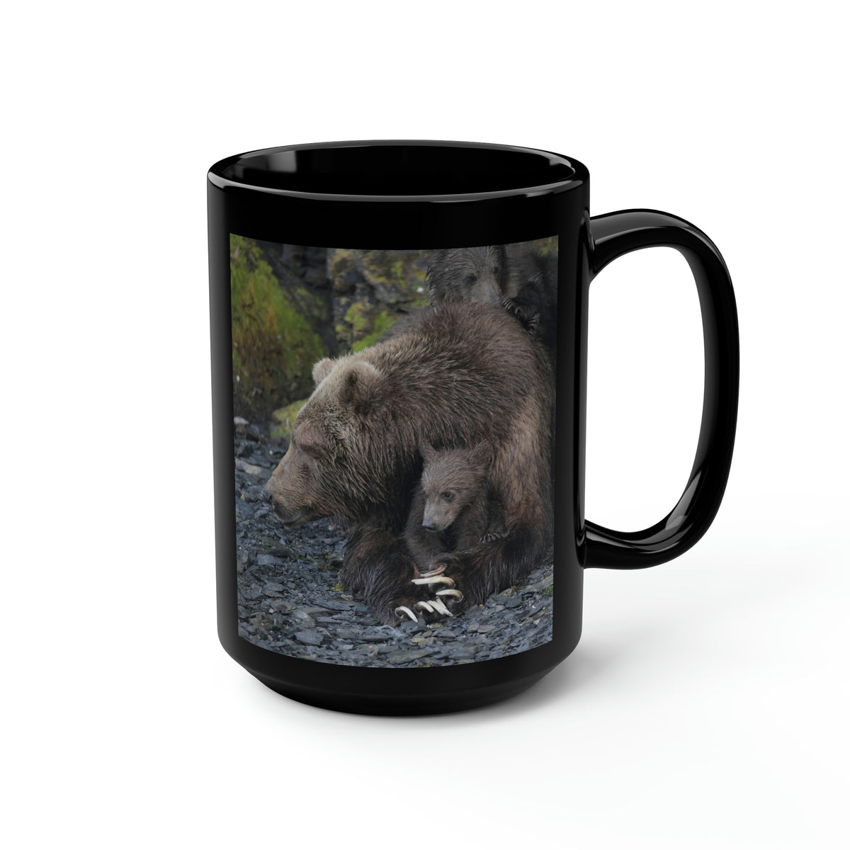 Embracing Sow Mirrored Black Mug, 15oz