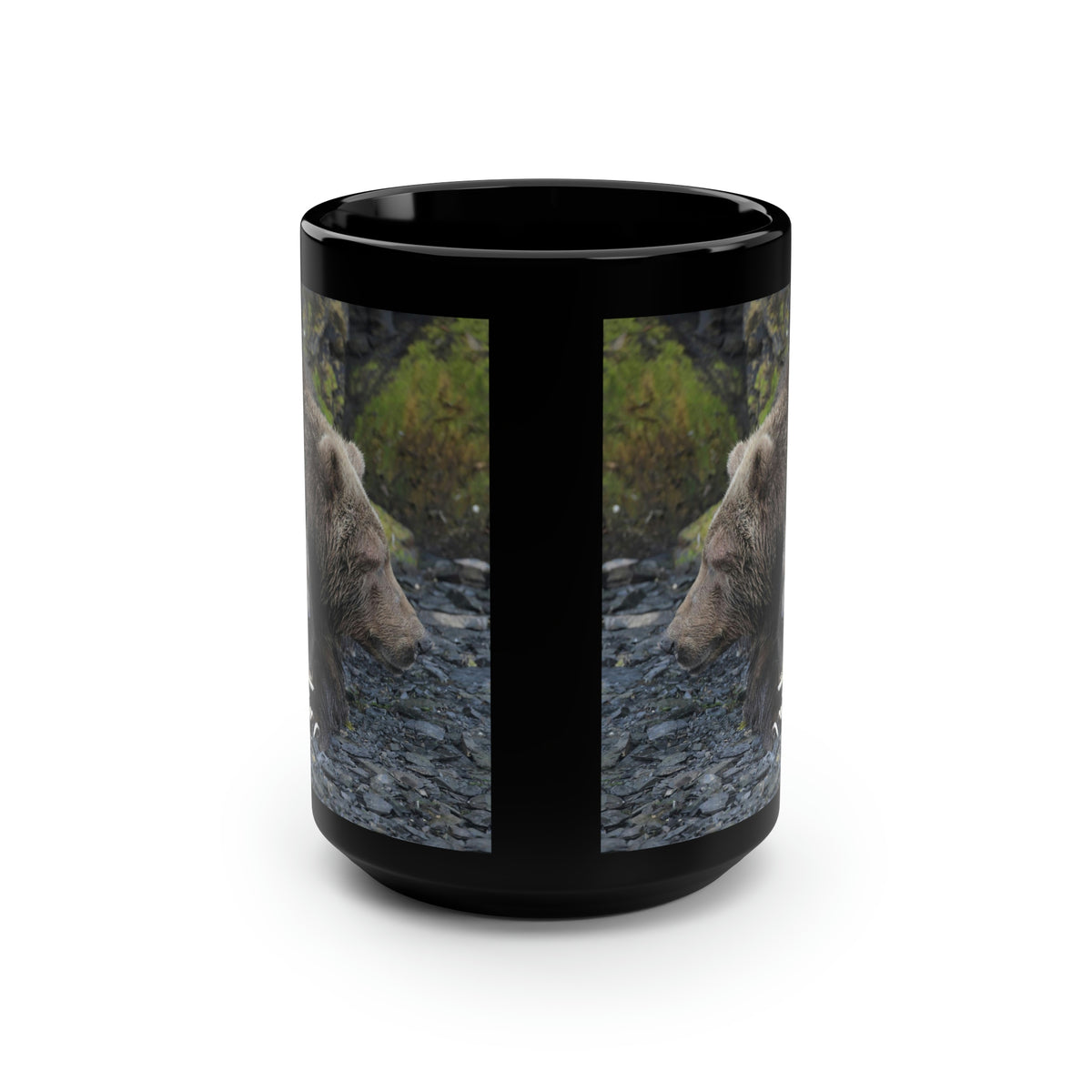 Embracing Sow Mirrored Black Mug, 15oz